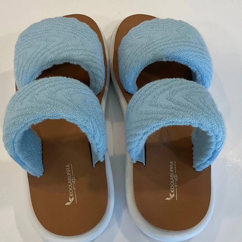 KOOLABURRA by UGG Alane Terry Slide Sandal Blue Size 9